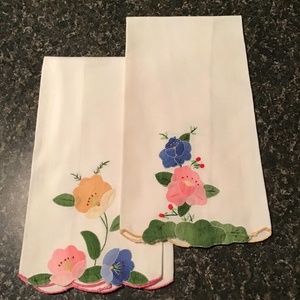 Two Floral hand towels